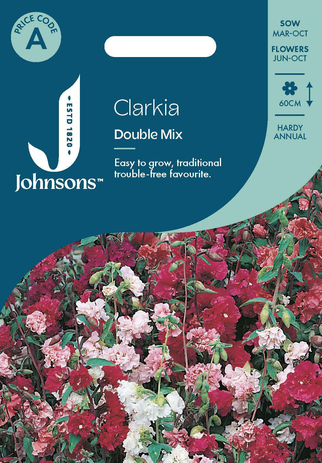 Johnsons - Clarkia Double Mix - 1500 Seeds