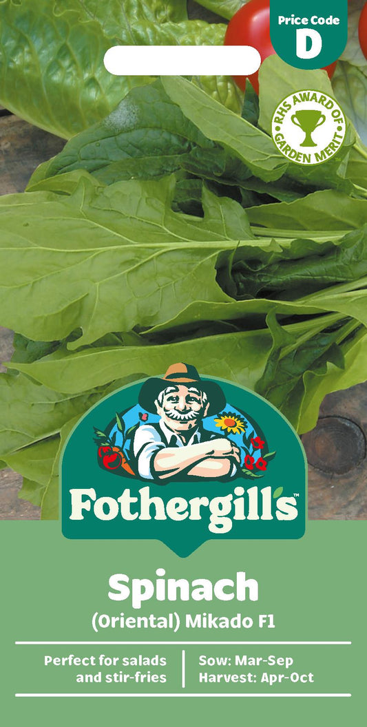 Fothergills Spinach (Oriental) Mikado F1 Seeds