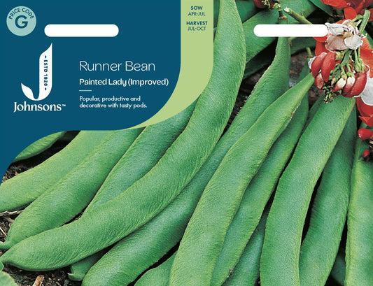 Johnsons - Runner Bean Painted Lady (improved) - 40 Seeds