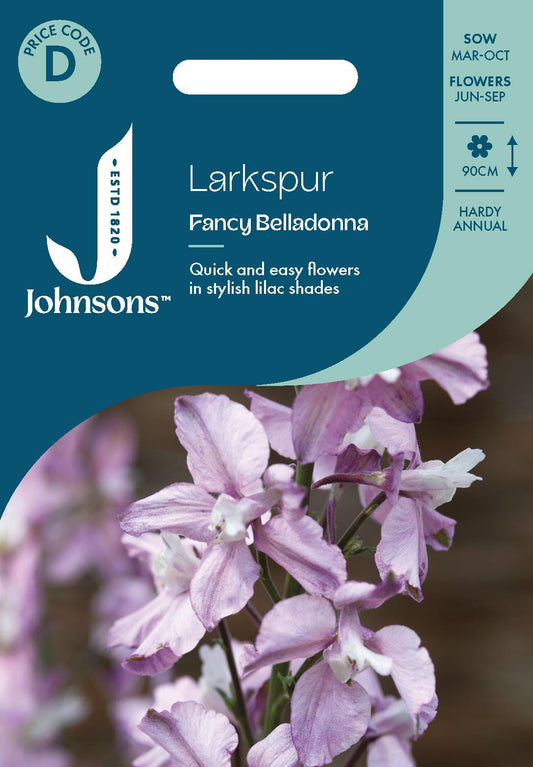 Johnsons - Larkspur Fancy Belladonna - 300 Seeds