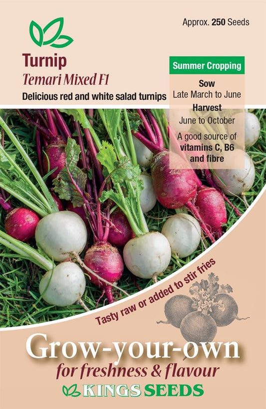 Kings Seeds  Turnip Temari Mixed F1 Seeds - Reduced due to short date