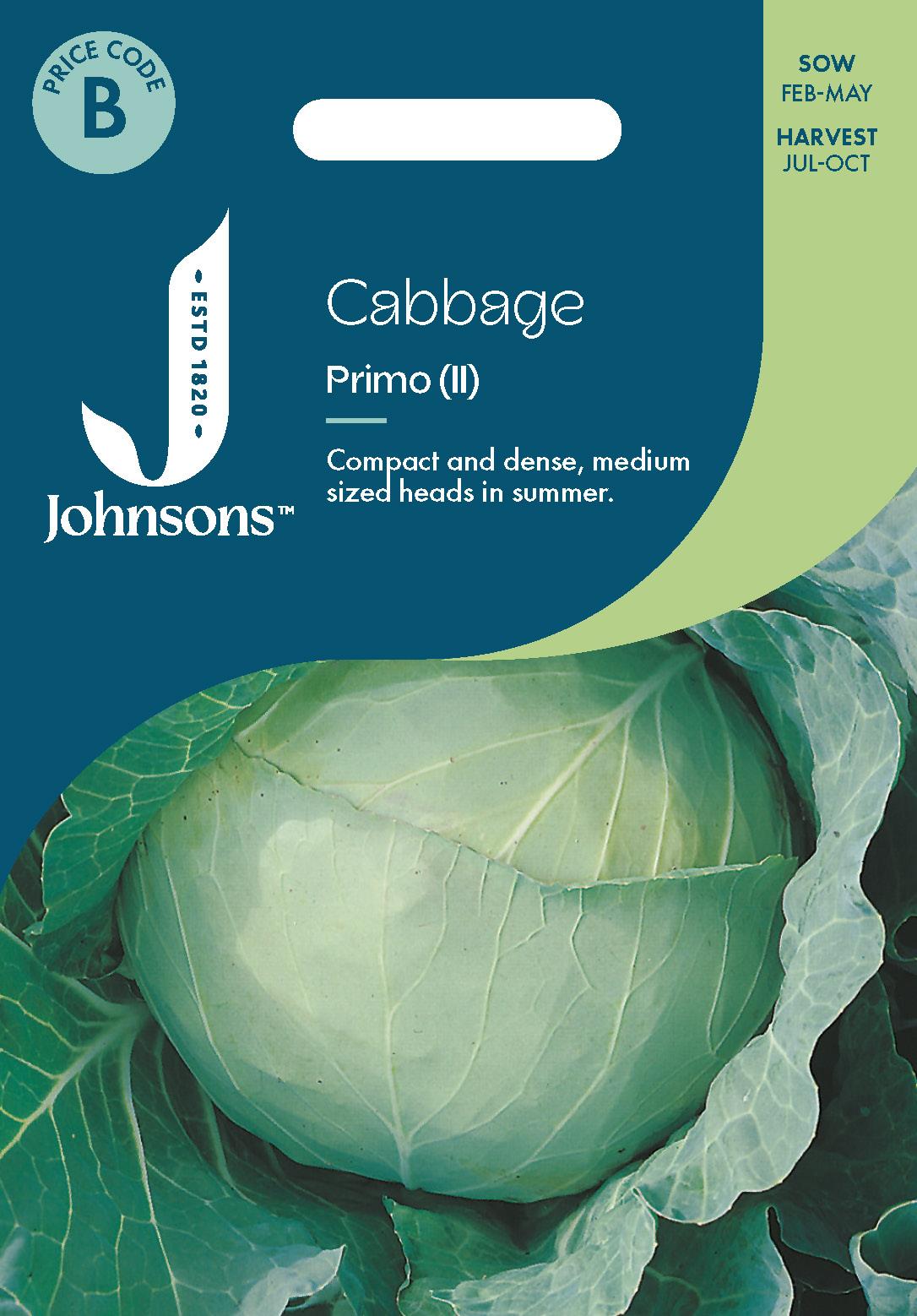 Johnsons - Cabbage Primo (ii) - 350 Seeds