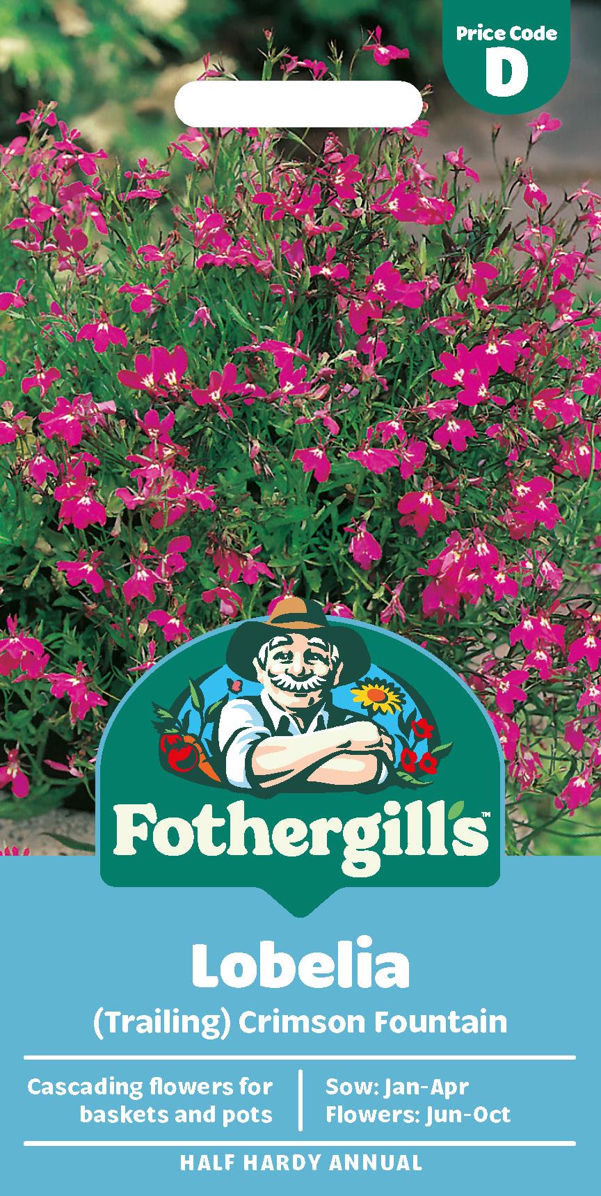 Fothergills Trailing Lobelia Crimson Fountain Seeds