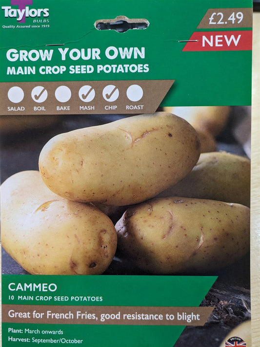 Taylors - Seed Potatoes - Cammeo - 10 Tubers - Main Crop