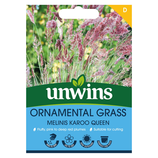 Unwins Flower Ornamental Grass Melinis Karoo Queen - 25 Seeds