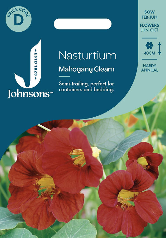 Johnsons - Nasturtium Mahogany Gleam - 25 Seeds