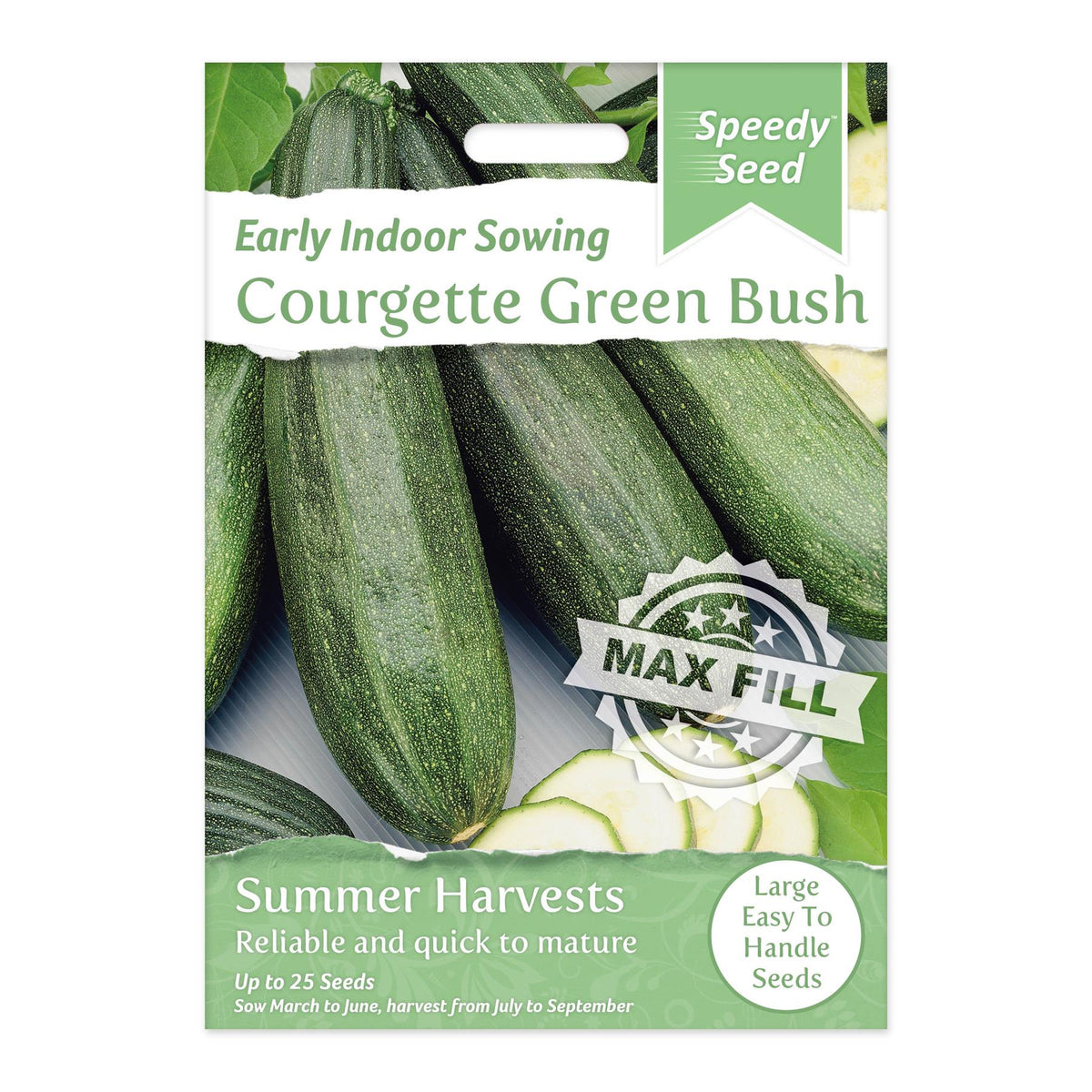 Speedy Seeds Vegetable Courgette Green Bush Early Indoor Sowing