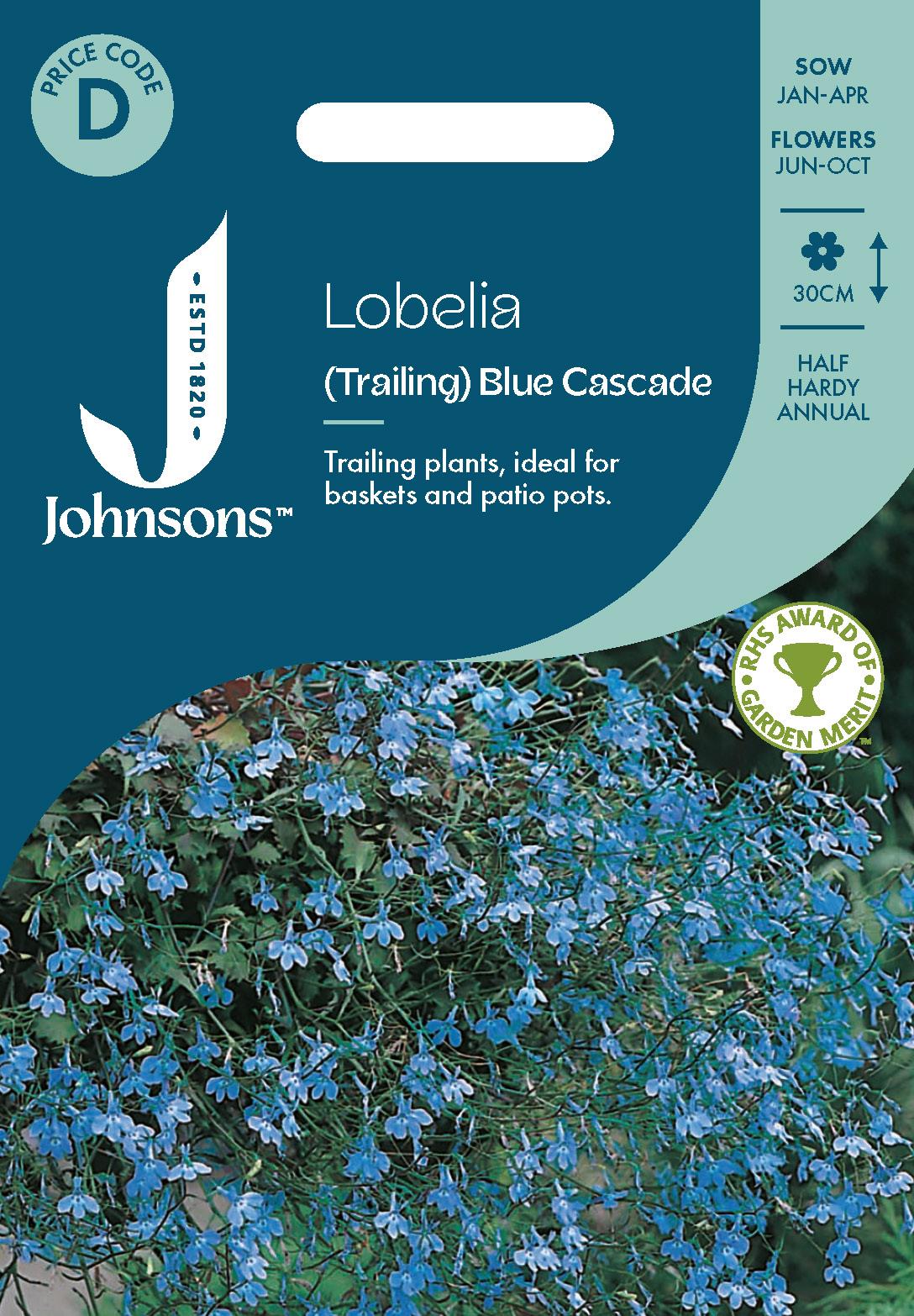 Johnsons - Trailing Lobelia Blue Cascade - 1500 Seeds