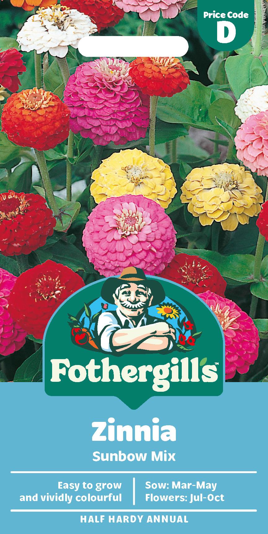 Fothergills Zinnia Sunbow Mix Seeds