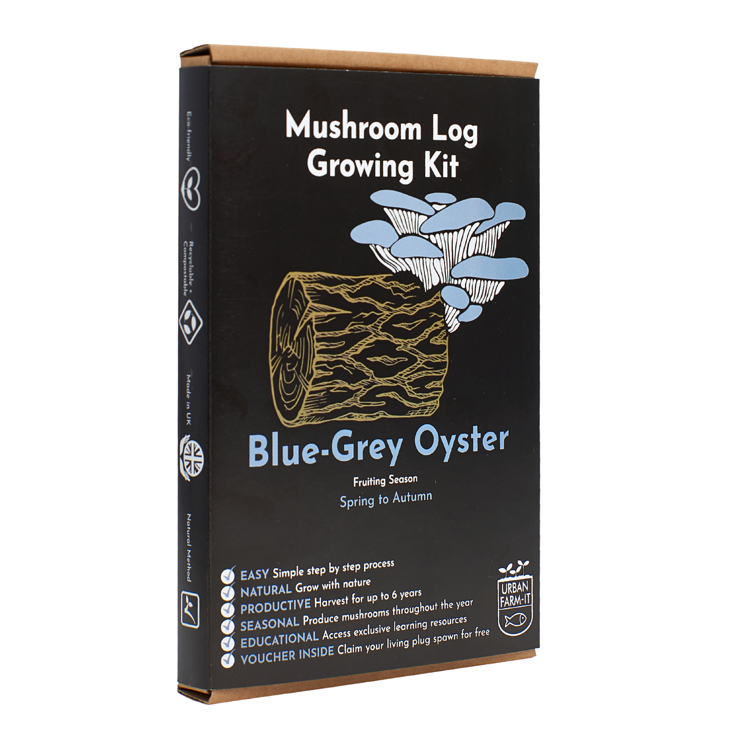 Mushroom - Blue Oyster Mushroom Log Growing Kit - Gift Pack