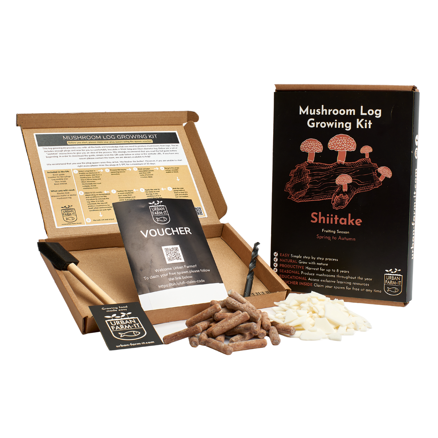 Mushroom - Shiitake Mushroom Log Growing Kit - Gift Pack