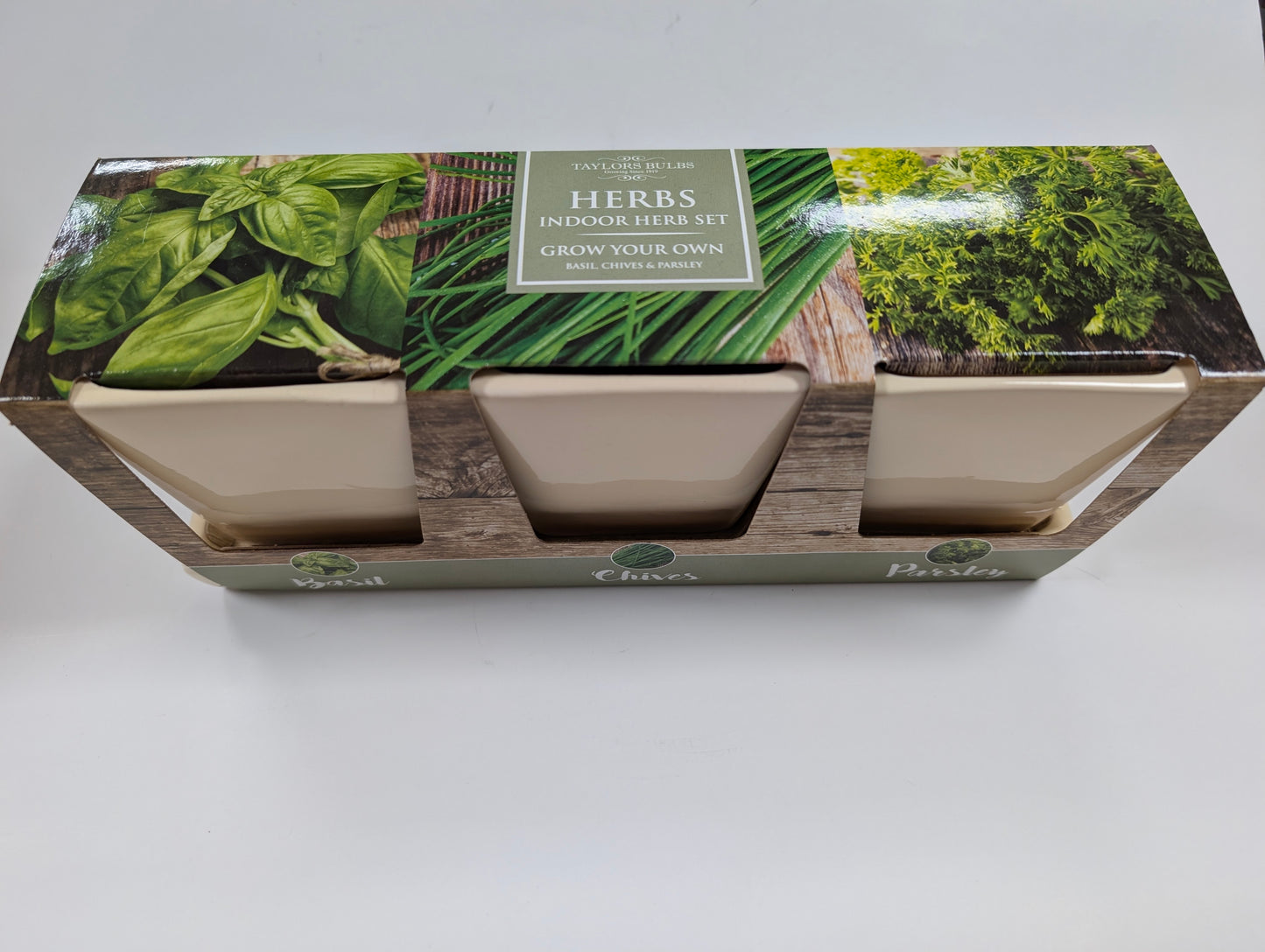 Taylors Windowsill Herb Pots Compost Basil Parsley Chives Seeds (Original)
