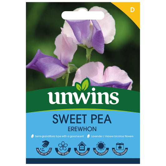 Unwins Sweet Pea Erewhon Seeds – Scented Bi-Colour Variety