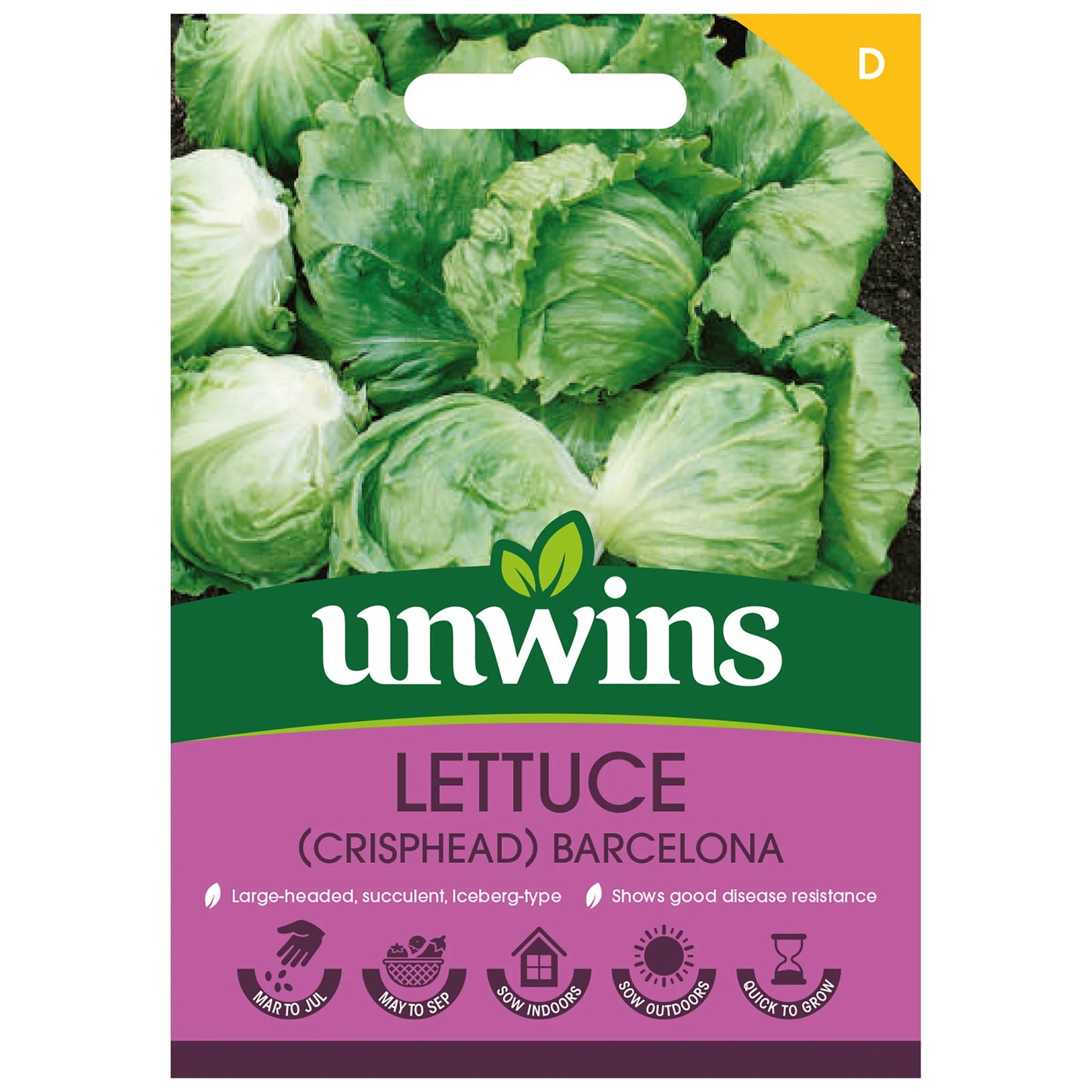 Unwins Crisphead Lettuce Barcelona 250 Seeds – Large Iceberg