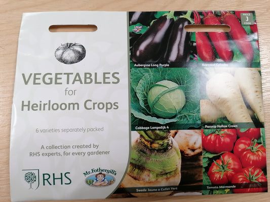 Mr Fothergills RHS Vegetables For Heirloom Crops Collection - Seeds