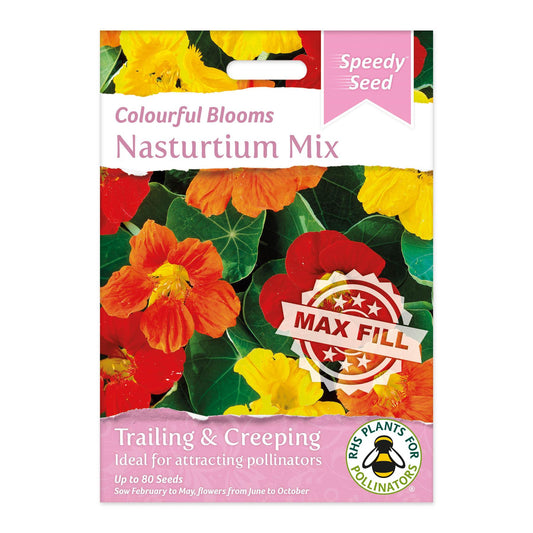 Speedy Seeds Flowers Nasturtium Mix RHS Plants for Pollinators