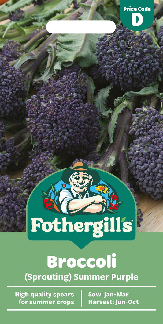 Fothergills Broccoli (Sprouting) Summer Purple Seeds
