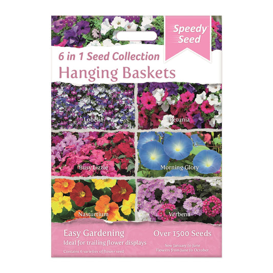 Speedy Seeds  Flowers Hanging Basket 6 in 1 Seed Collection