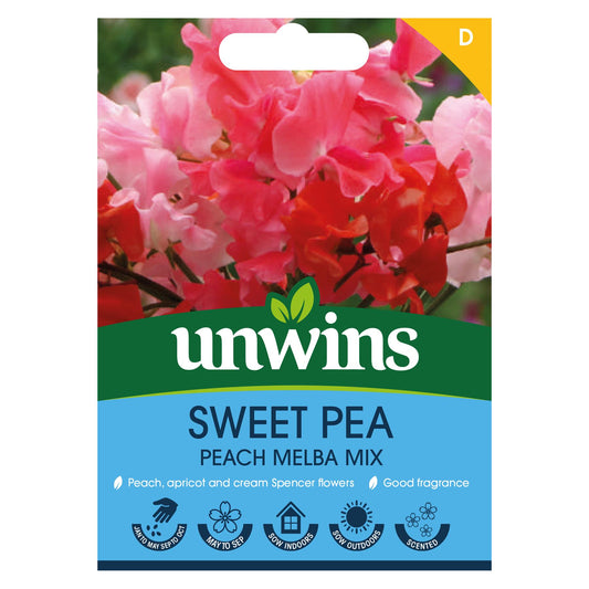 Unwins Flower Sweet Pea Peach Melba Mix - 21 Seeds