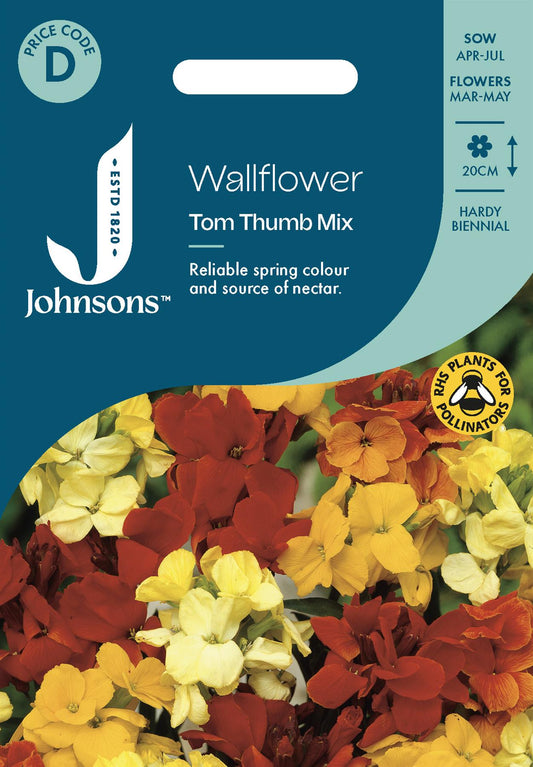 Johnsons - Wallflower Tom Thumb Mix - 300 Seeds