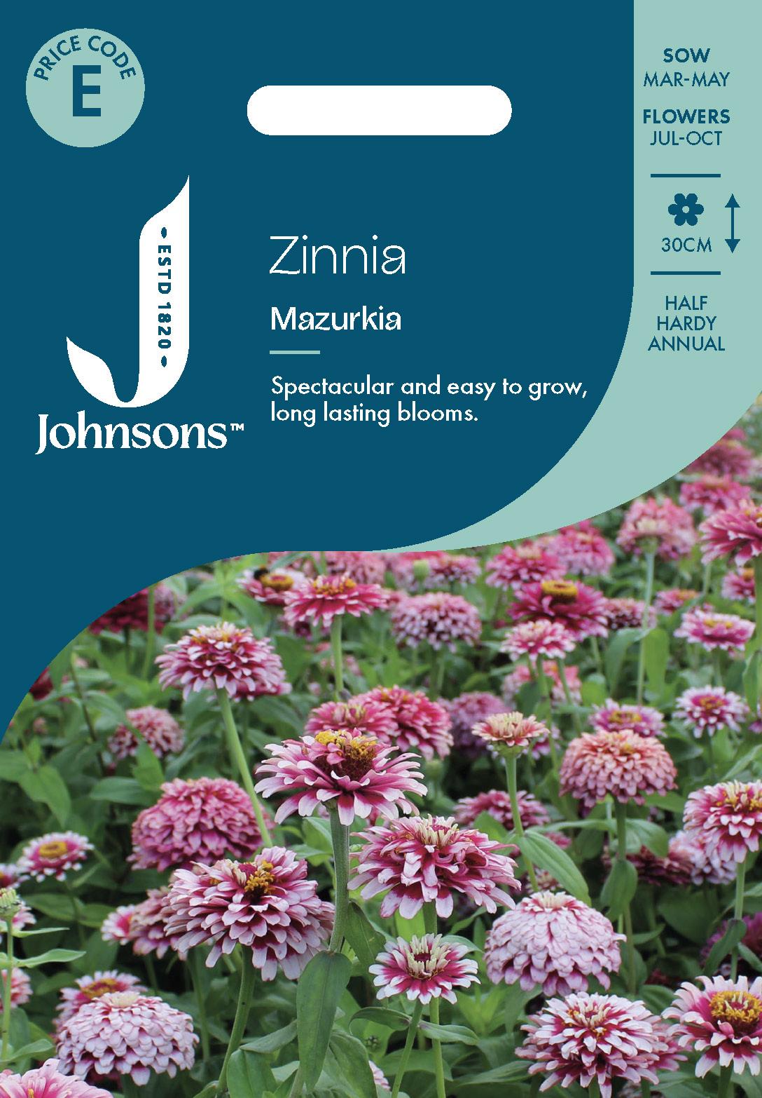 Johnsons - Zinnia Mazurkia - 50 Seeds