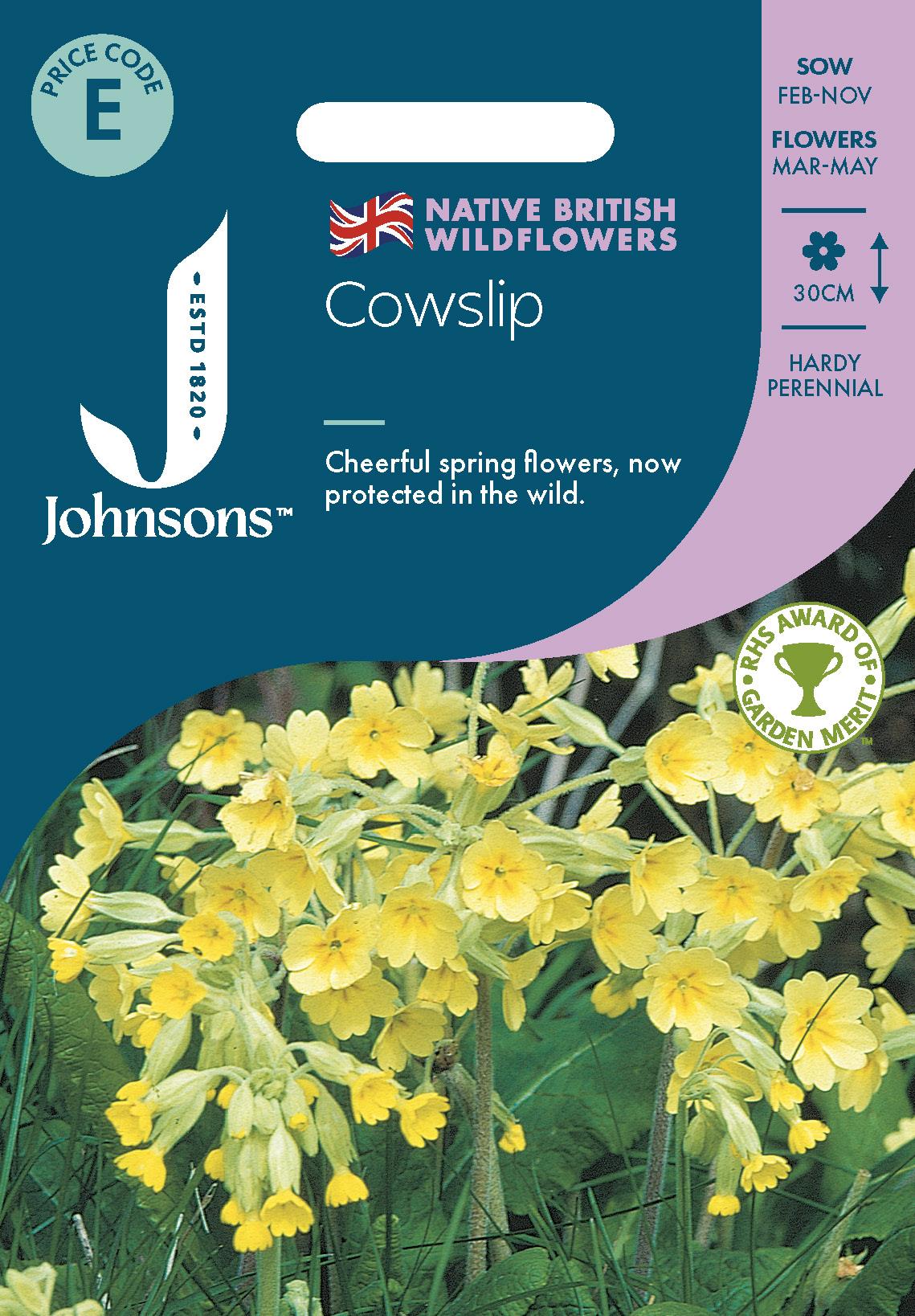 Johnsons - Wild Flowers - Cowslip - 75 Seeds