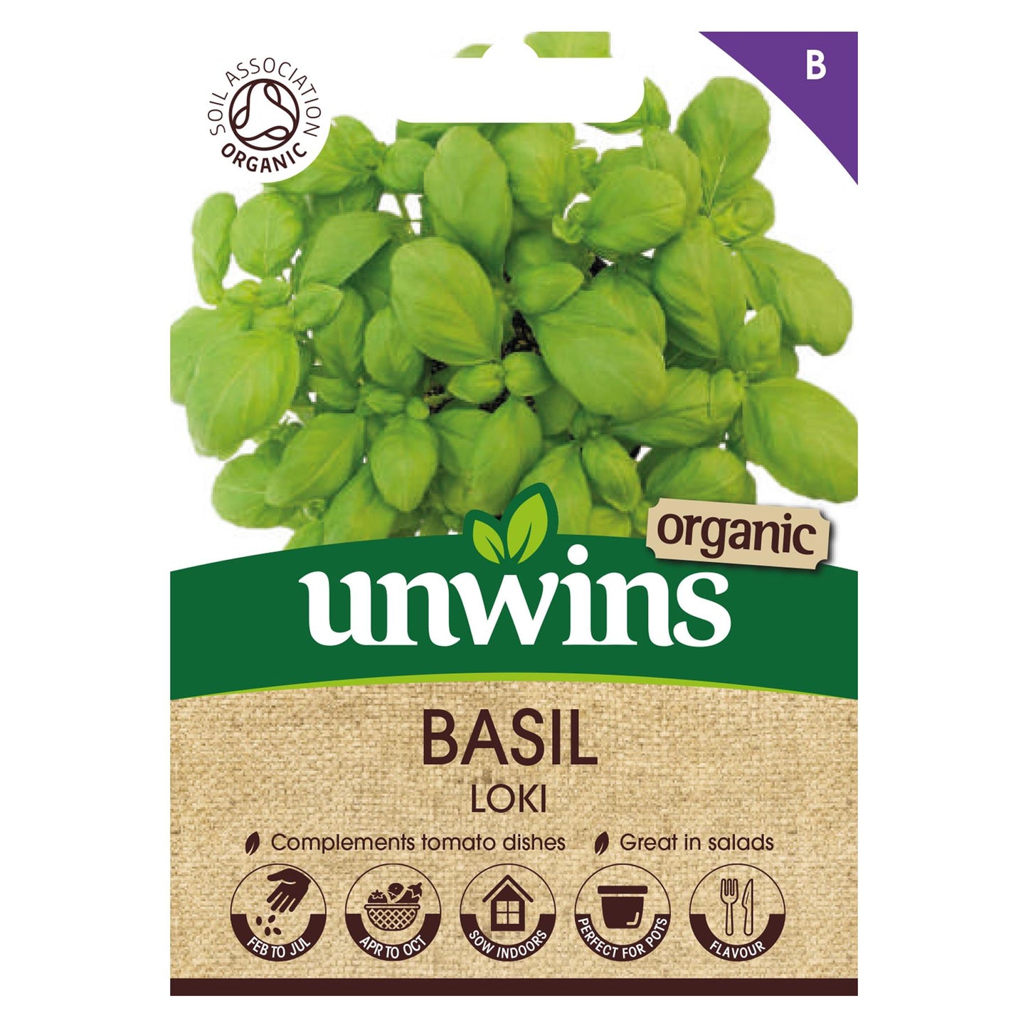 Unwins Herb   Organic Basil Basil Loki - 500 Seeds