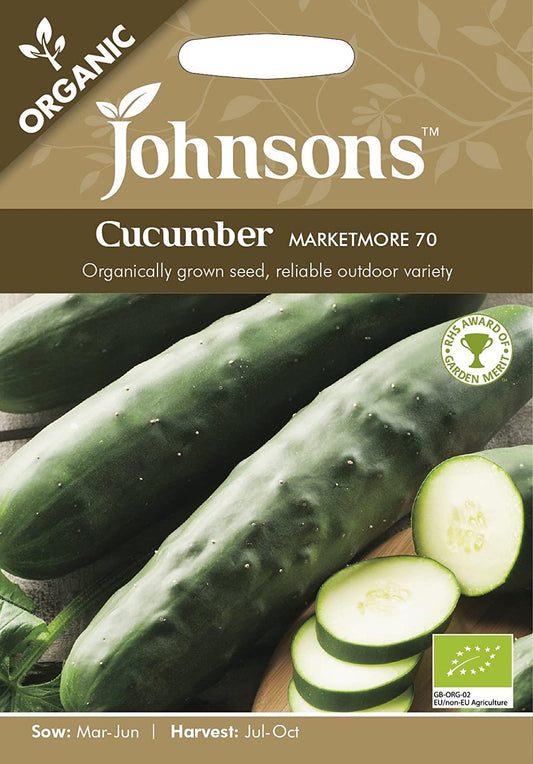 Johnsons Seeds - Vegetable - Cucumber - Marketmore 70 - ORGANIC - 25 Seeds