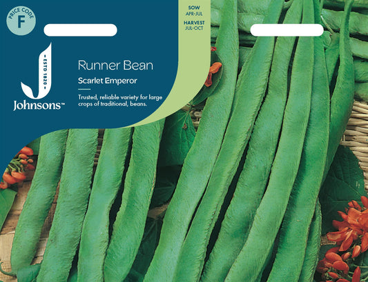 Johnsons - Runner Bean Scarlet Emperor - 40 Seeds
