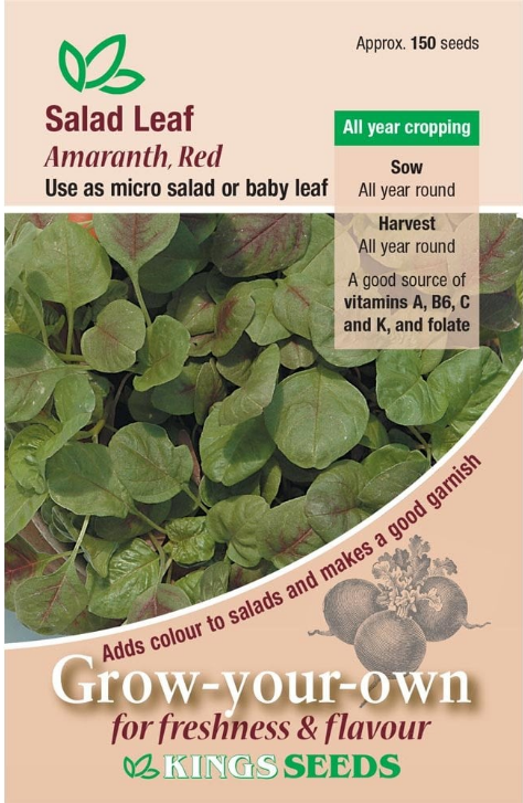 Kings Seeds Salad Leaf Amaranthus Red 150 Seeds