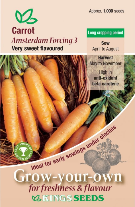 Kings Seeds Carrot Amsterdam Forcing 1000 Seeds