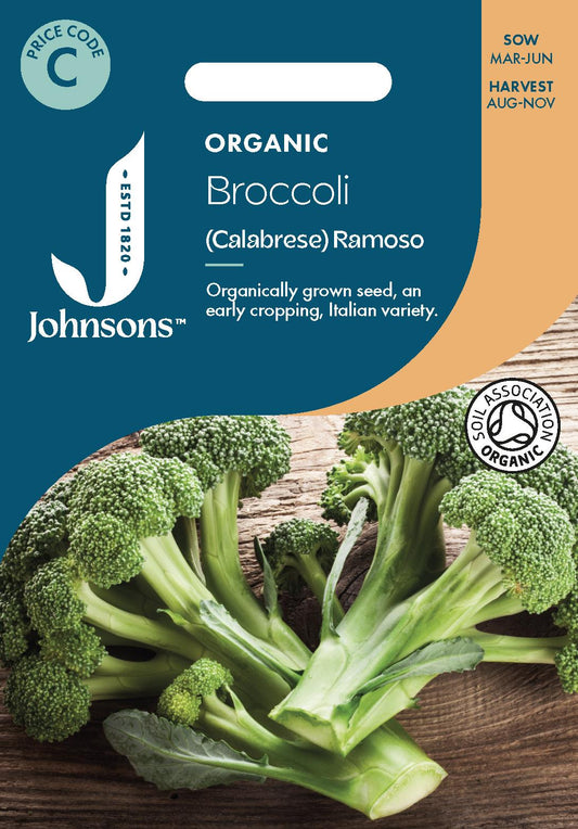 Johnsons - Organic Vegetable - Broccoli (calabrese) Ramoso - 50 Seeds
