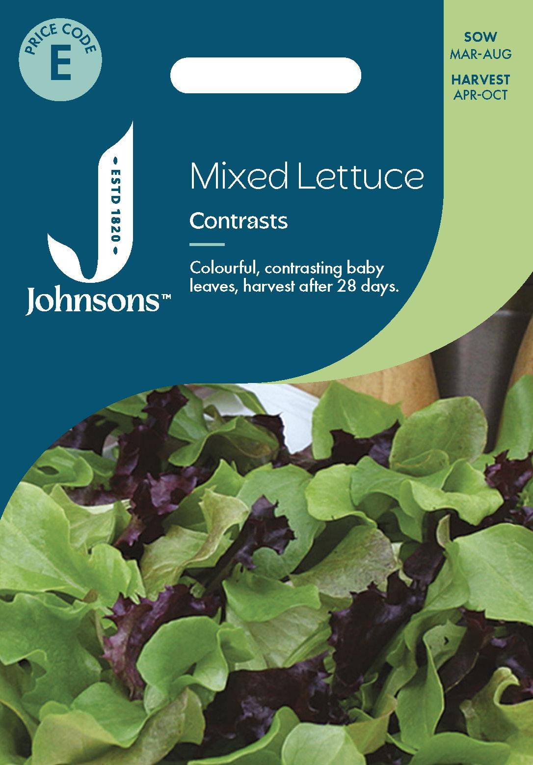Johnsons - Mixed Lettuce Contrasts - 500 Seeds