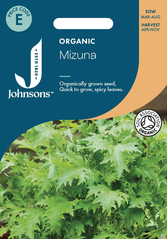 Johnsons - Organic Vegetable - Mizuna - 350 Seeds