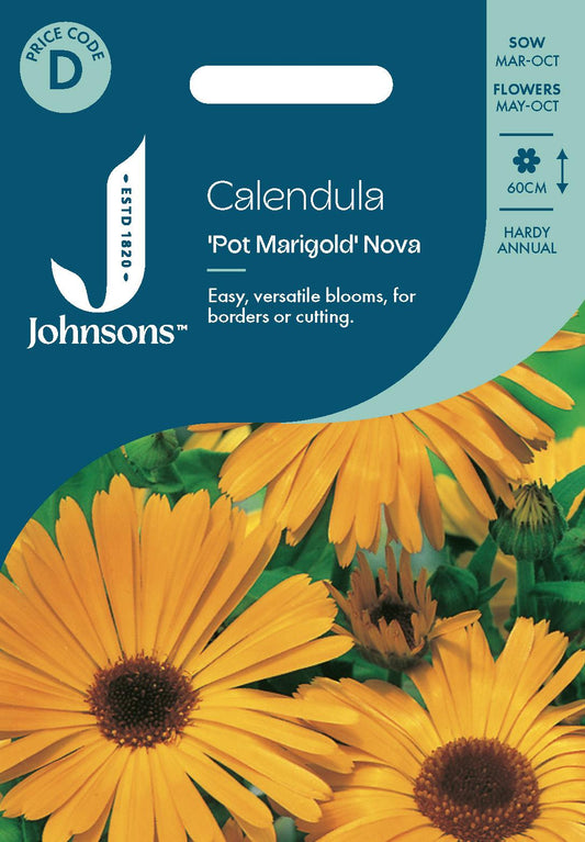 Johnsons - Calendula Pot Marigold Nova - 200 Seeds