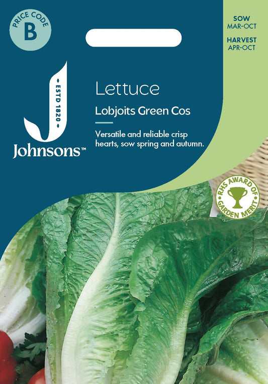 Johnsons - Lettuce Lobjoits Green Cos - 1000 Seeds