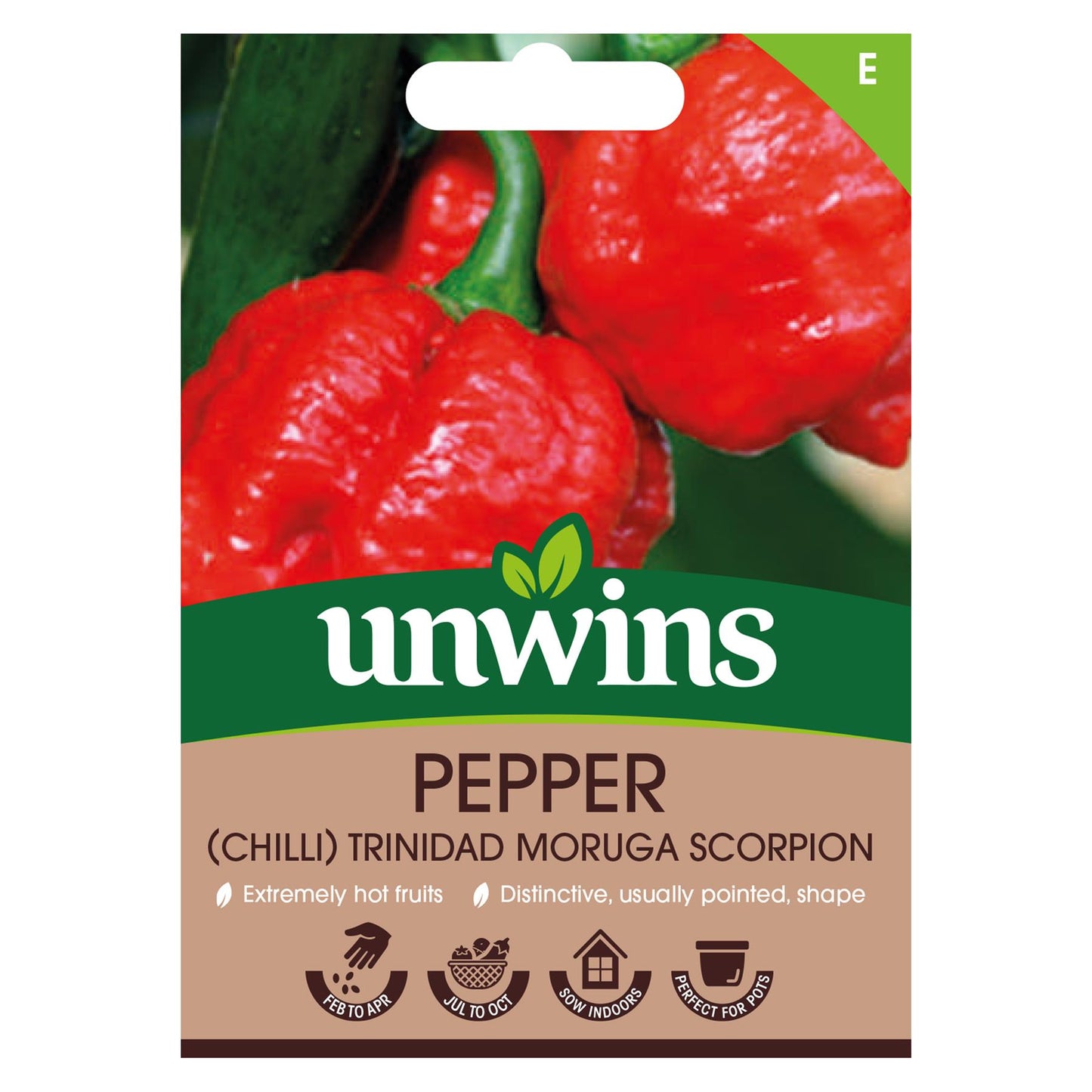 Unwins Vegetable Chilli Pepper Trinidad Moruga Scorpion - 6 Seeds