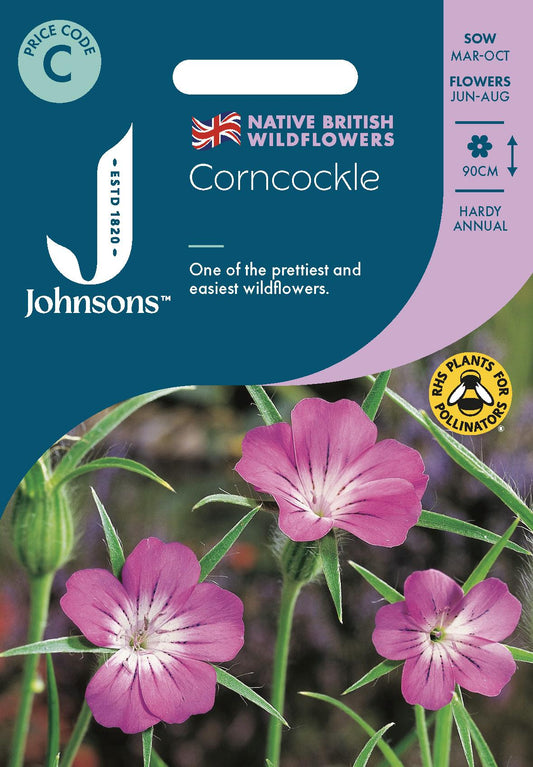 Johnsons - Wild Flowers - Corncockle - 100 Seeds