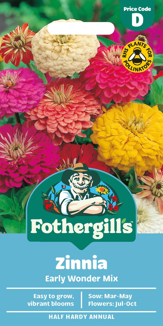 Fothergills Zinnia Early Wonder Mix Seeds
