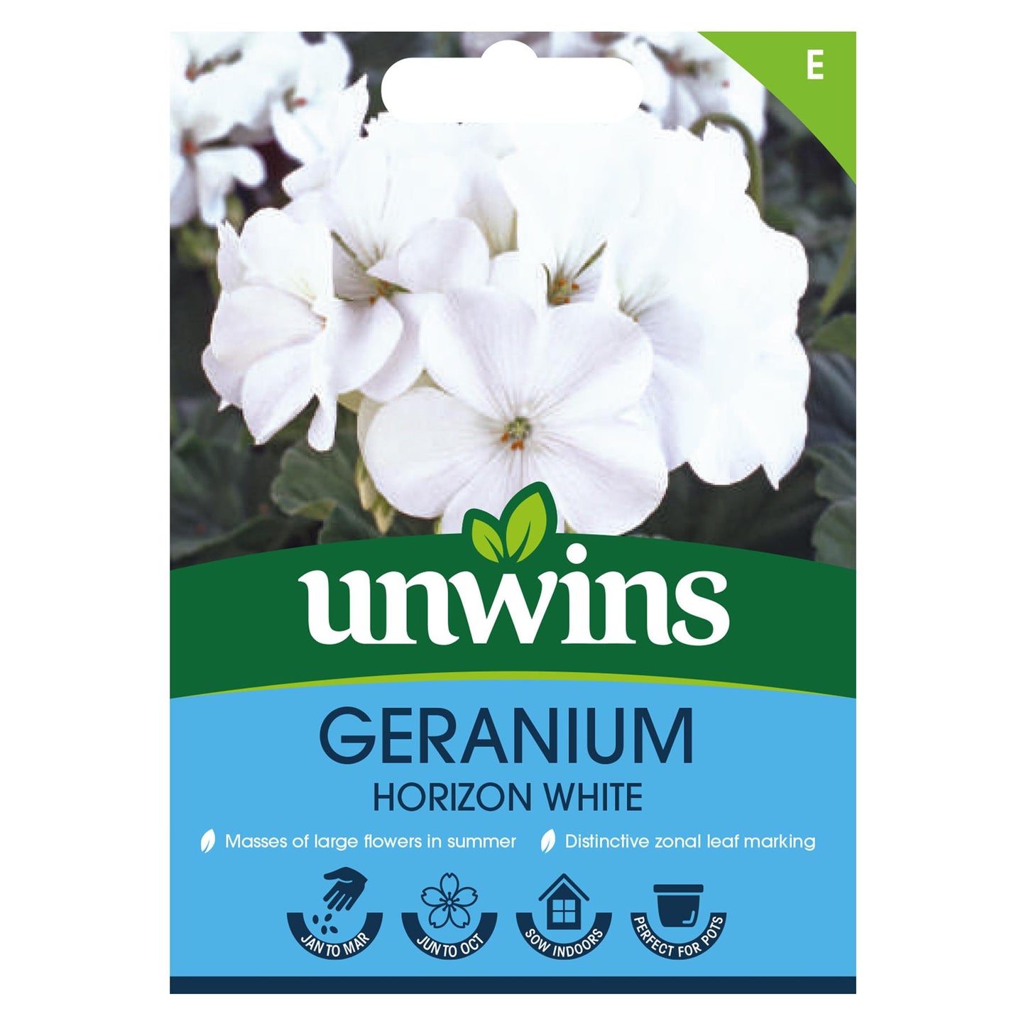 Unwins Flower Geranium Horizon White - 8 Seeds