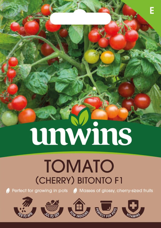 Unwins Cherry Tomato Bitonto F1 - 8 Seeds – Compact Patio Variety
