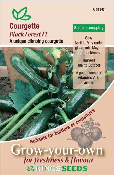 Kings Seeds Courgette Black Forest F1 - 6 Seeds