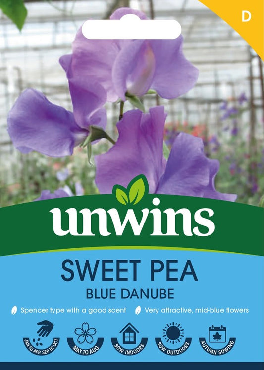 Unwins Flower Sweet Pea Blue Danube - 21 Seeds