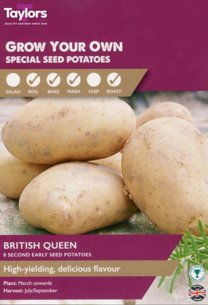 Seed Potatoes British Queen – Second Early (8 Tubers)