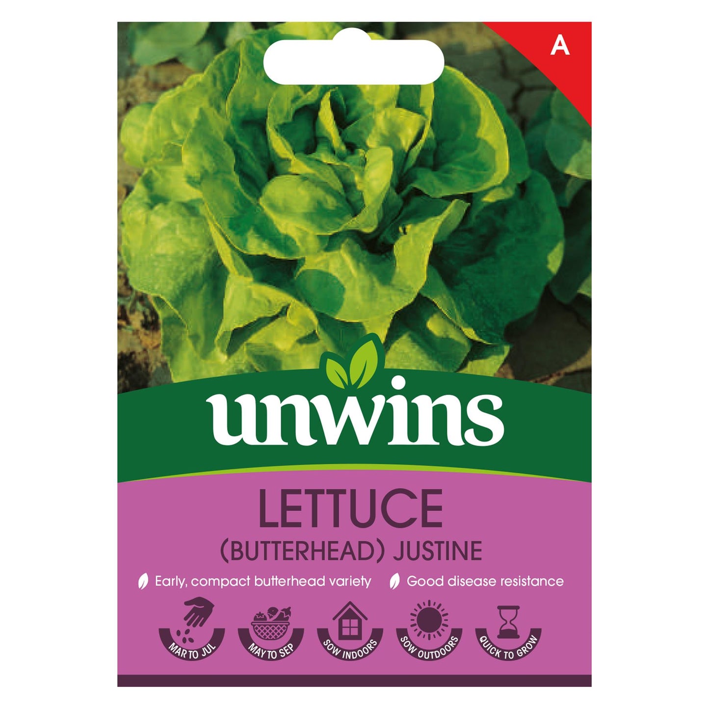 Unwins Herb Lettuce Butterhead Justine - 250 Seeds