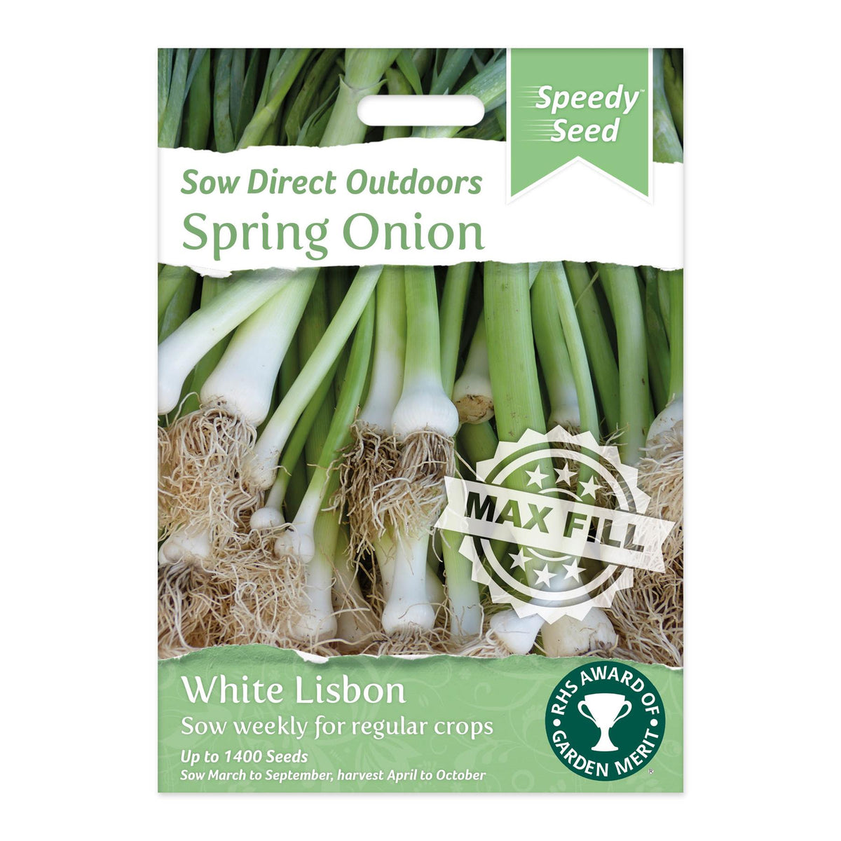 Speedy Seeds Vegetable Spring Onion White Lisbon Max Fill