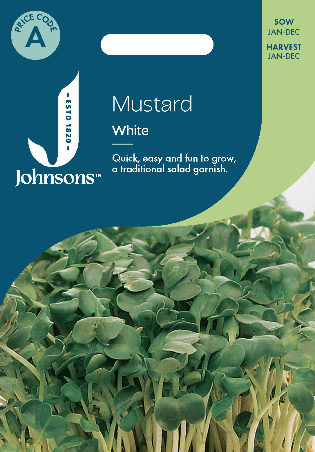 Johnsons - Mustard White - 1750 Seeds