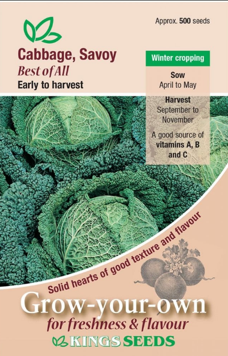 Kings Seeds Savoy Cabbage Best of All 500 Seeds