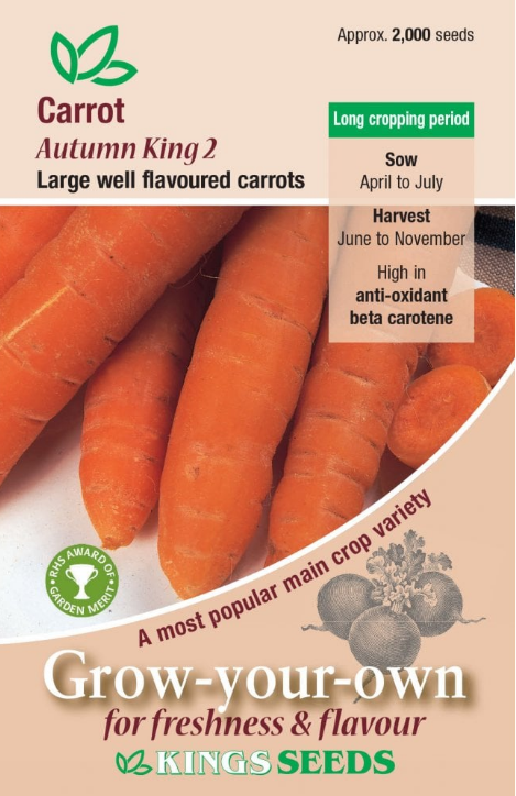 Kings Seeds Carrot Autumn King 2000 Seeds
