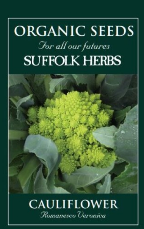 Suffolk Herbs Organic Cauliflower Romanesco Veronica Seeds